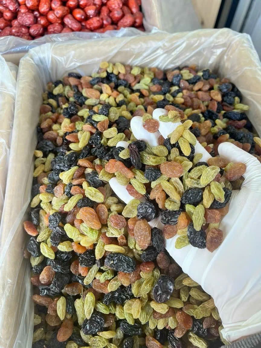 Mixed raisins in export carton